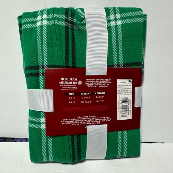 Baby Wondershop Green Plaid Family Matching Footed Pajamas - Picture 4 of 5